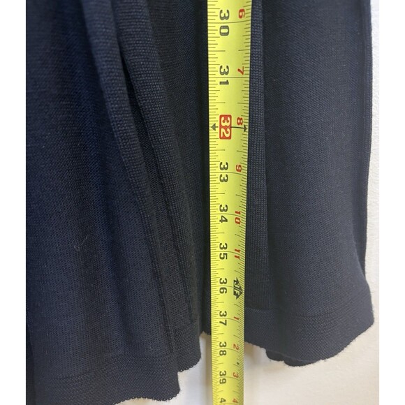 CALVIN KLEIN Fit & Flare Cowlneck Navy Sweater Dress Women Medium Ribbed Pleats - Picture 8 of 10